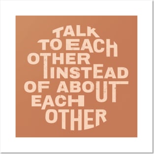 Vintage style quote | Talk to each other Posters and Art